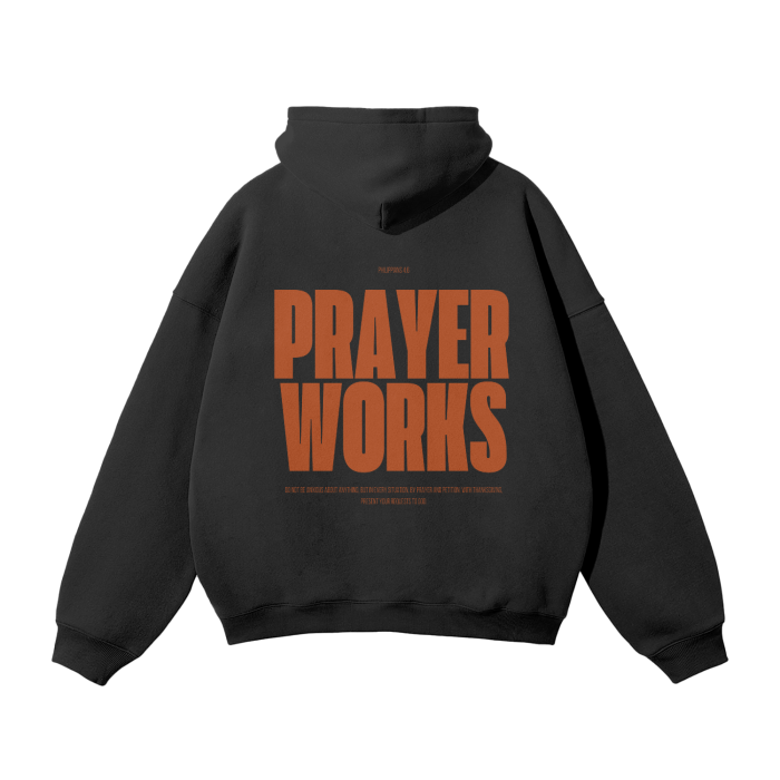 Prayer works Hoodie - orange design