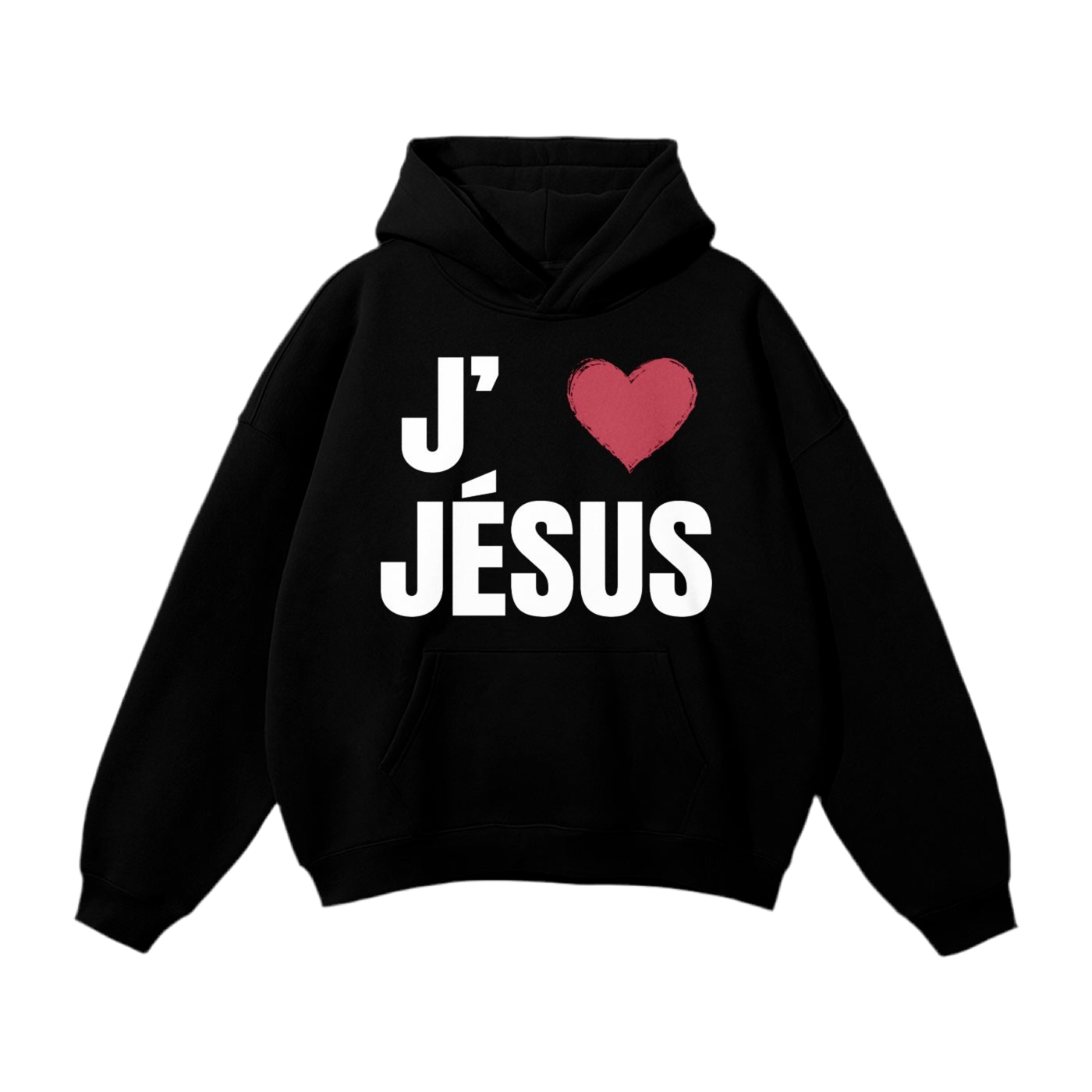 Hoodie Noir J'aime Jésus & Jésus t'aime