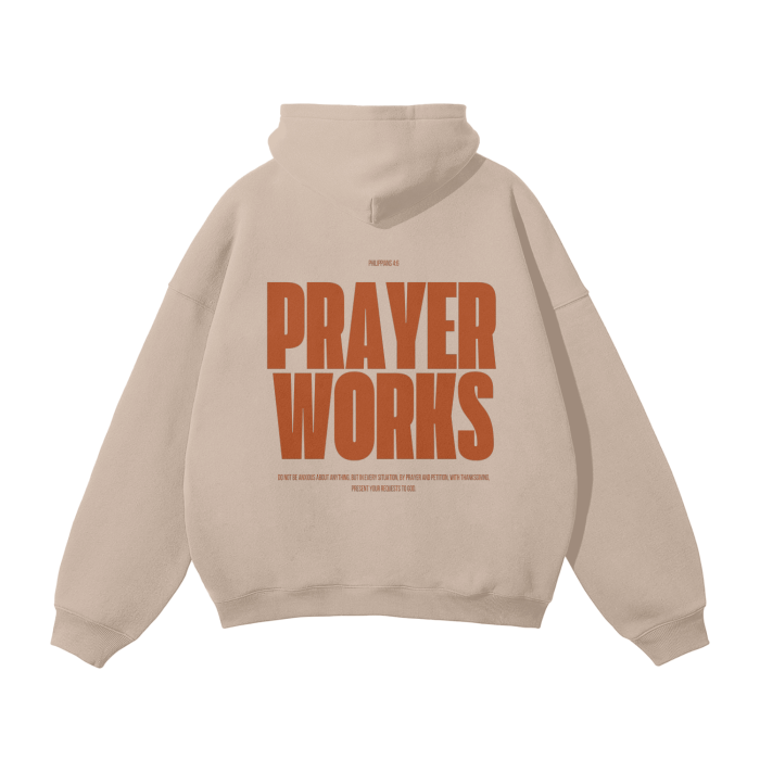 Prayer works Hoodie - orange design