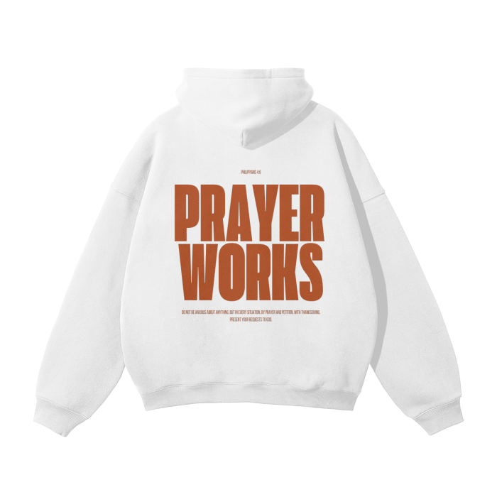Prayer works Hoodie - orange design