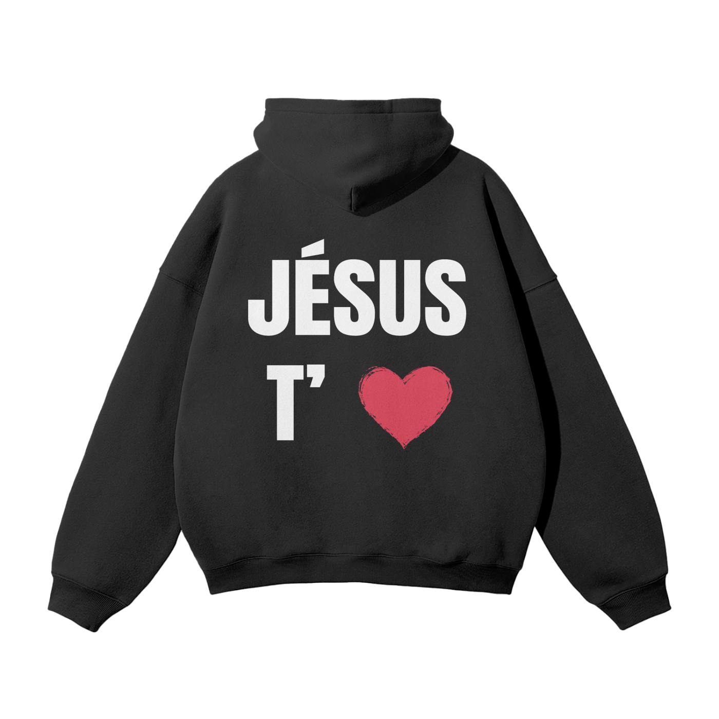 Hoodie Noir J'aime Jésus & Jésus t'aime