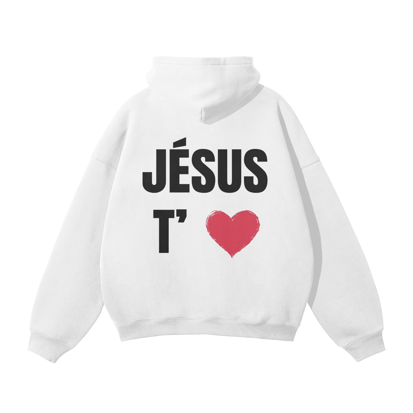 Hoodie Blanc J'aime Jésus & Jésus t'aime