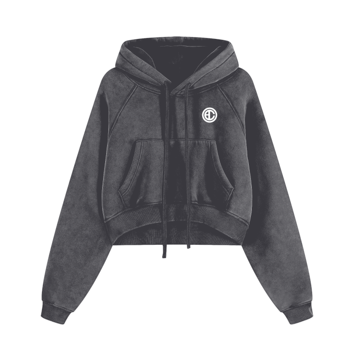PRAY Cropped Zip-Through Hoodie