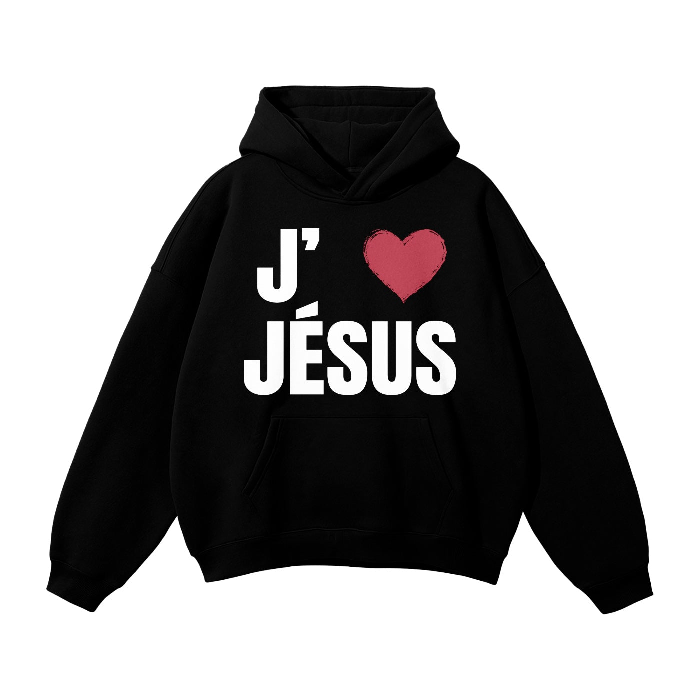 Hoodie Noir J'aime Jésus & Jésus t'aime