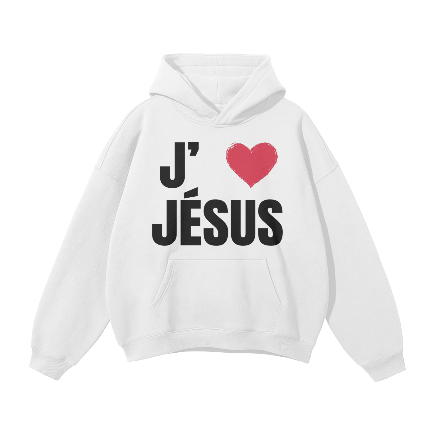 Hoodie Blanc J'aime Jésus & Jésus t'aime