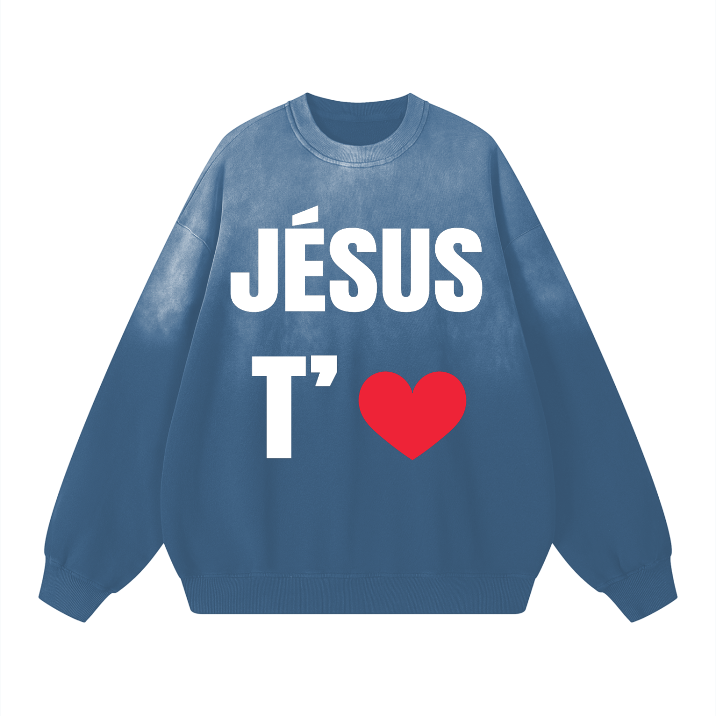 Jésus t'aime crewneck bleu