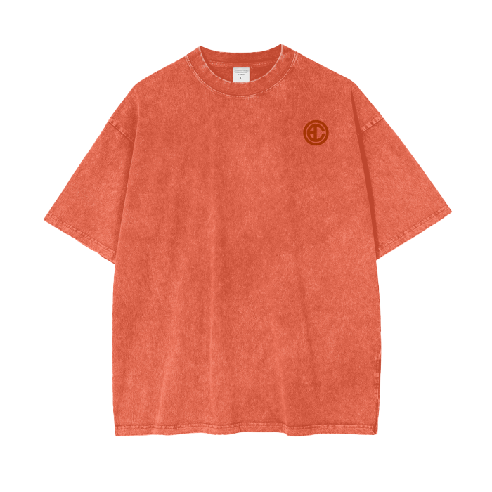 Prayer works Oversized Tee  - dark orange design