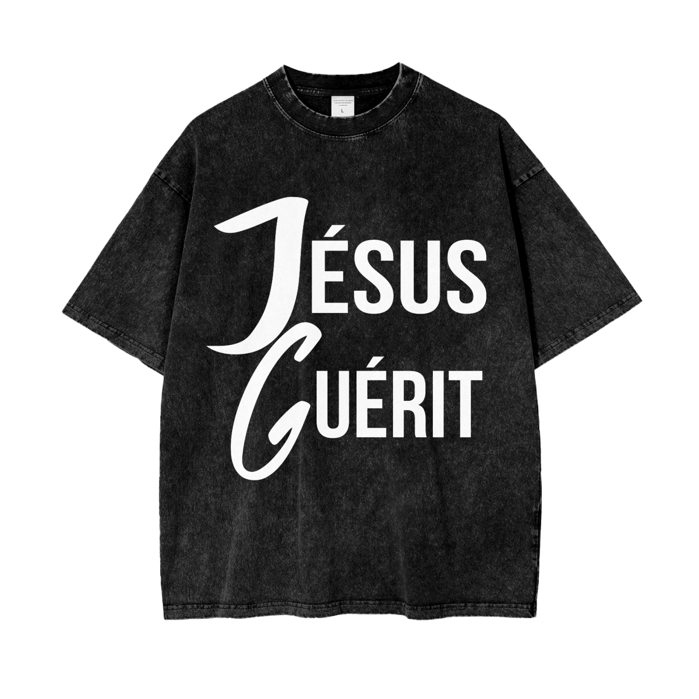 Jésus guérit Oversized T-shirt Noir