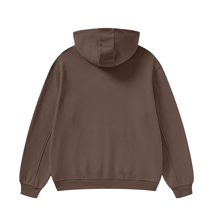 Try God High Neck Fleece Hoodie - Brown