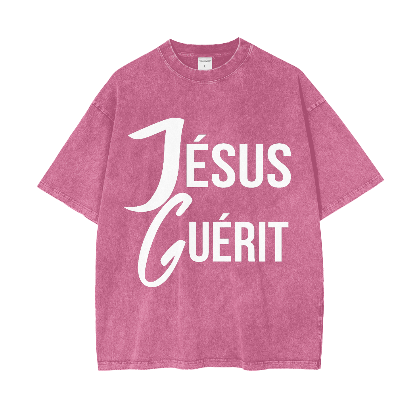 Jésus guérit Oversized T-shirt rose