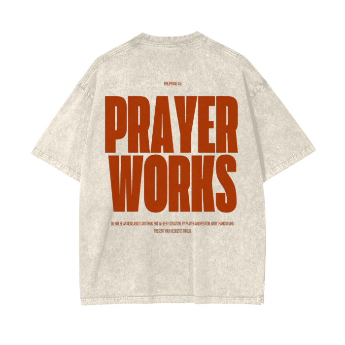 Prayer works Oversized Tee  - dark orange design