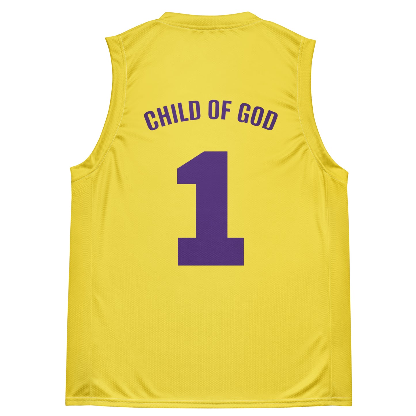 #1 Child of God Yellow and purple basketball jersey
