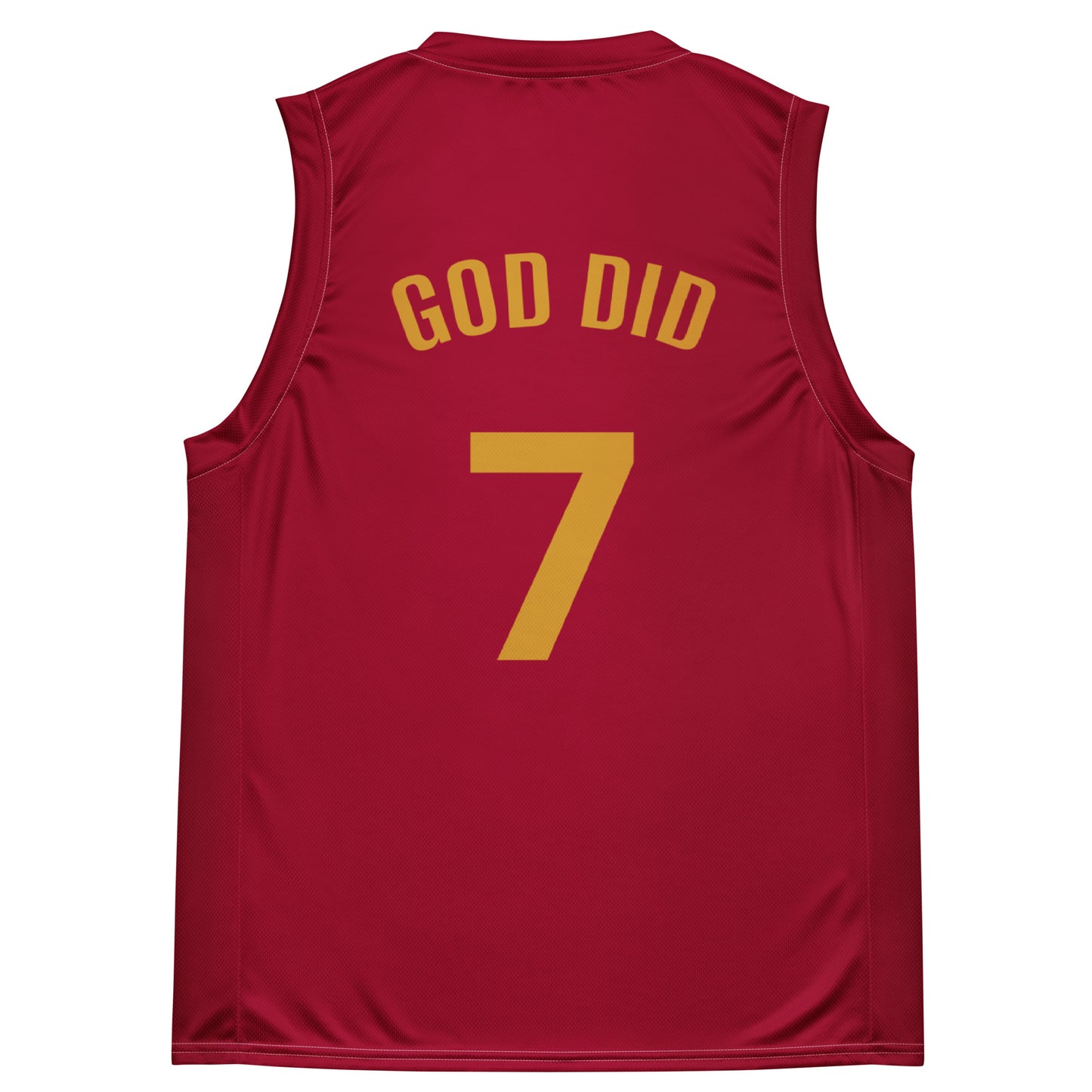 #7 GOD DID red and gold basketball jersey