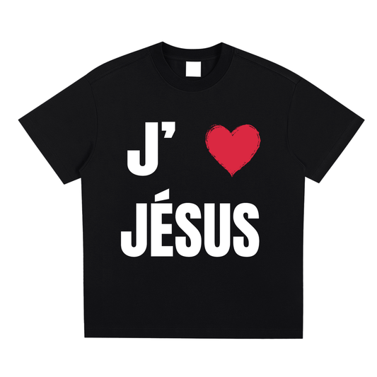 T-shirt Noir J'aime Jésus